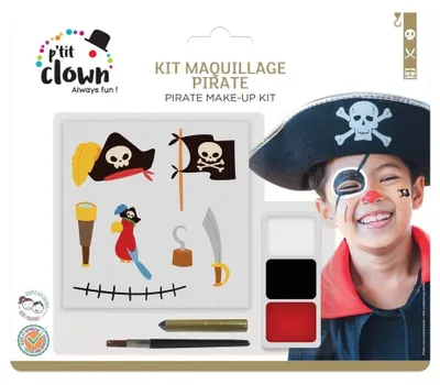 Produktbild von Make-up-Set mit Piraten-Tattoos für Kinder - Einheitsgröße