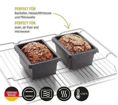 Produktbild von Famanu Mini Backformen Set aus Silikon für Airfryer und Ofen - inklusive Rezepte