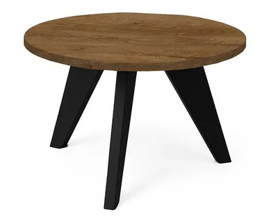 Obrázek produktu pro DEKORI_INTERIORS, konferenční stolek LORA, 60 cm – minimalistický, lehký a nadčasový pro moderní interiéry (dub Lefkas/černá)