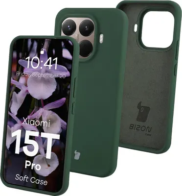 Produktbild von Silikon Handyhülle für Xiaomi 15T Pro, Bizon Soft Case, Dunkelgrün