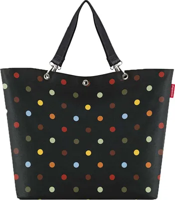 Produktbild von reisenthel shopper xl, tasche für einkauf, einkaufstasche, dots / schwarz mit bunten punkten, ZU7009