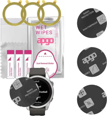 Produktbild von apgo 3 Stück Schutzglas, Matt, kompatibel mit Garmin Fenix 7S Pro Smartwatch, Hybrid 8H, Ersatz für Hartglas, Displayschutzglas, Bildschirmschutz, Displayschutz, kratzfest