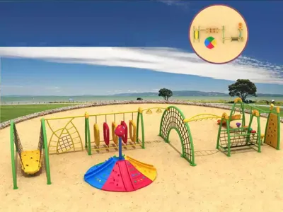 Immagine prodotto di Area giochi sportiva in plastica, spazio dedicato allo sport all'aperto, campo sportivo