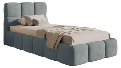 Obrázek produktu pro Selsey Cloudy – čalouněná postel 90 × 200 cm, úložný prostor a rošt, sametová šedá