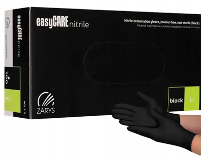 Produktbild von Zarys Wampirki Nitrilhandschuhe Schwarz Größe L 100 Stück