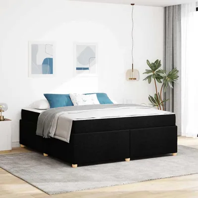 Produktbild von vidaXL Bettrahmen mit Matratze Schwarz 180 x 200 cm Stoff