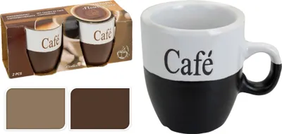 Produktbild von Set mit 2 Koopman-Bechern, Keramik, 7 x 7,5 cm, 150 ml, schwarz