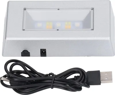 Zdjęcie produktu dla Podstawa wyświetlacza LED, oświetlenie wielofunkcyjne, srebrne prostokątne światło z kablem USB do kryształów jubilerskich
