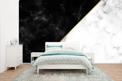 Obrázek produktu pro MuchoWow® fototapeta do obývacího pokoje nebo ložnice tapeta na zeď vinylová tapeta s motivem mramoru - bílá - černá - zlatá - 400x240 cm - vzorovaná