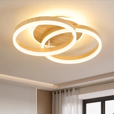 Produktbild von LED Deckenlampe mit 2 Ringen - Ø50cm - 36W Dimmbares Licht mit Fernbedienung