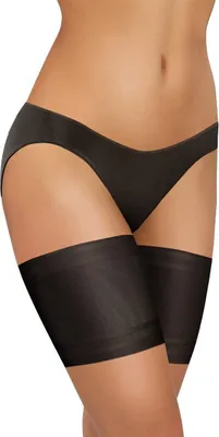 Produktbild von Sesto Senso Oberschenkelbänder Oberschenkel Band gegen Reibung Kniestrümpfe 4x Silikon - Schwarz Satin  - L - 65-70cm