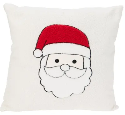 Image de Coussin décoratif, motif de Noël, blanc 44 x 44 cm
