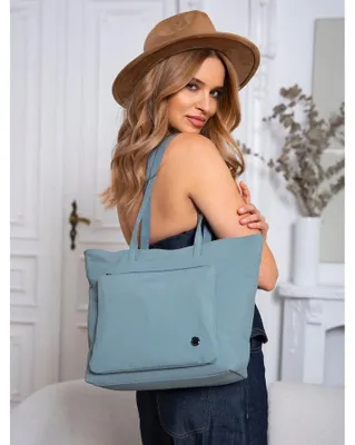 Obrázok produktu pre Peterson dámska shopper kabelka z polyesteru modrá 40x30x12 cm
