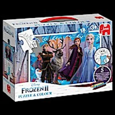 Obrázek produktu pro Disney Frozen 2 - Puzzle & Colour 18pcs, 18 kusů, Kreslené filmy, 3 rok/roky