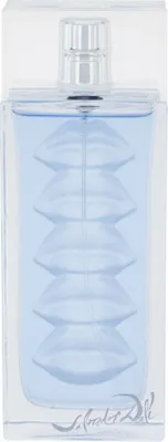 A clear, professional studio shot of a bottle of Salvador Dali Eau De Ruby Lips eau de Toilette for women.