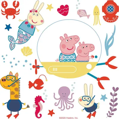 Produktbild von AG Design Wandstickers Peppa Pig Unterwasserwelt, 30 x 30 cm