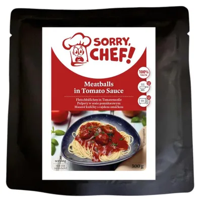 Produktbild von Sorry Chef Fleischbällchen Mit Tomatensoße Fertiggericht 300 g