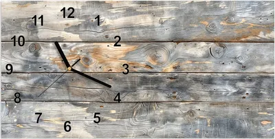 Produktbild von Wanduhr aus Glas mit Motiv Vintage Holzplanken- 60 x 30 cm - inkl. Aufhängesystem