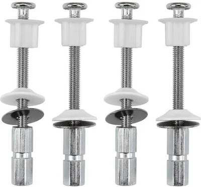 Image de Ensemble de brosses de toilettes en acier inoxydable 304, 4 pièces, pour la fixation de cuvettes de WC non fixées.