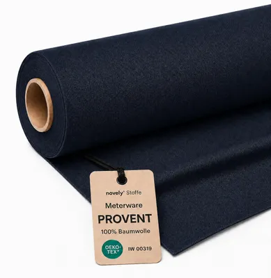Productafbeelding van novely PROVENT Premium Twill, 100% katoen, meterware, 1 meter - Kleur: 25, donkerblauw