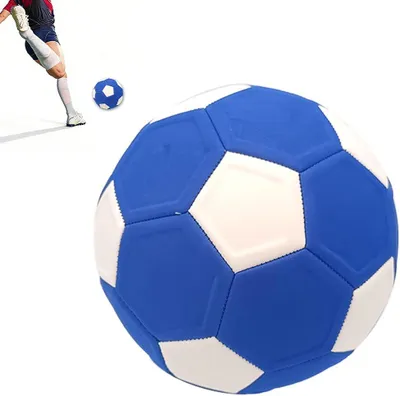 Image de Ball de football, taille 5, bleu et blanc
