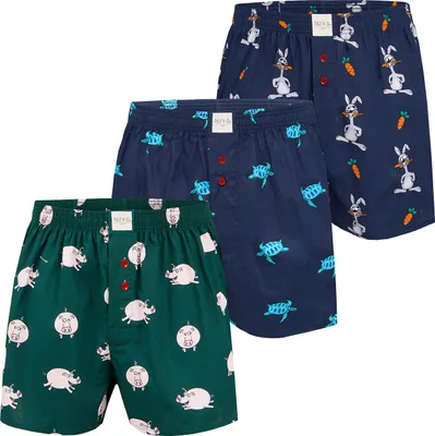 Produktbild von Phil & Co. Berlin Herren Boxer 3-Pack FUN Motives - Prints 1 - Größe M