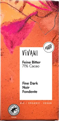 Obrázok produktu pre Vivani 285901, Tmavá čokoláda, 100 g, 2425 kJ, 585 kcal, 32,5 g, 7 g