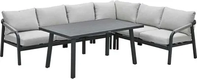 Produktbild von Garten-Essgarnitur GARDEN IMPRESSIONEN Monti Lounge GI 58850EG, carbonschwarz/graubraun