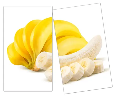 Produktbild von Spritzschutz Herdabdeckplatte Schneidebrett aus Glas Bananenbündel 2-Teilig (60x52cm)