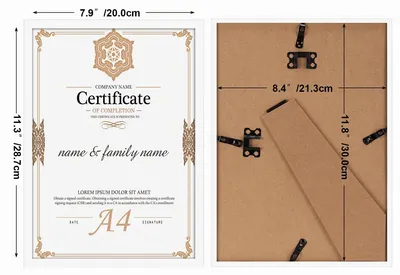Produktbild von Ditwis Bilderrahmen A4 Weiß, Rahmen DIN A4 für 21x29,7 cm Zertifikate, Urkunde,