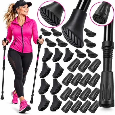 Obrázek produktu pro Gumové koncovky na hole Nordic Walking a trekking - 40 ks