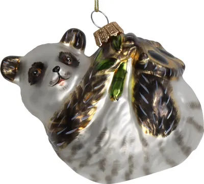 Produktbild von Christbaumschmuck Glas 11,5cm Panda Figur Weiß / Braun