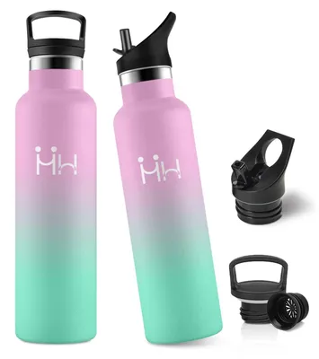 Produktbild von Trinkflasche Edelstahl 750ml mit Strohhalm, Vakuum, kohlensäuregeeignet, Sport