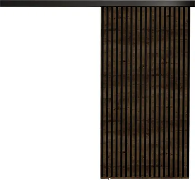 Produktbild von KIER FURNITURE Schiebetür Komplettset BELMO Sliding Door, Raumteiler Schiebetür Esche Dunkel 106x205x1,6 cm