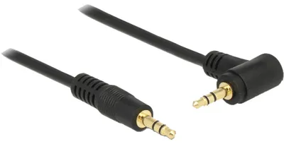 Produktbild von Audiokabel Klinke 3,5mm Stecker > 3,5mm Stecker (schwarz, 50 cm, abgewinkelt)