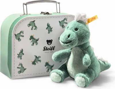 Produktbild von Steiff Kuscheltier Soft Cuddly Friends Baby T-Rex Joshi im Koffer Grünblau (16cm)