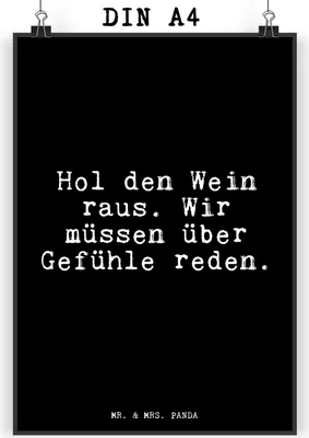 Produktbild von Mr. & Mrs. Panda Bild Hol den Wein raus.... DIN A4 - Schwarz - Geschenk, Deko, witzig, Mitbringsel, Freunde, Weintrinker, wanddeko, Wandbild, Sprüche, Kunstdruck, Nachbar