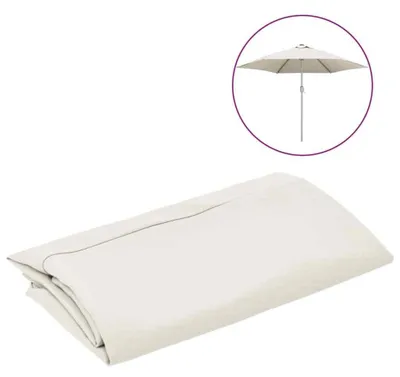 Zdjęcie produktu dla Pokrowiec na parasol, zamienny pokrowiec do okrągłego parasola o średnicy 300 cm, odporny na promieniowanie UV, wodoodporny, można prać. Materiał: tkanina w kolorze piasku