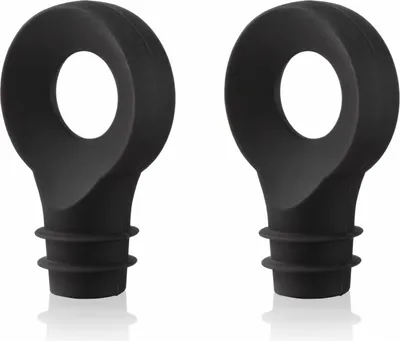 Image de Vacu Vin bouchons de bouteille set de 2, bouchon de vin, bouchon de bouteille, silicone, noir, 08874606