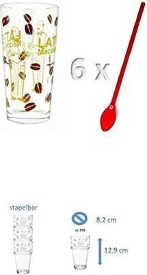 Produktbild von Latte Macchiato Gläser mit Löffel, 12-teilig (rot)