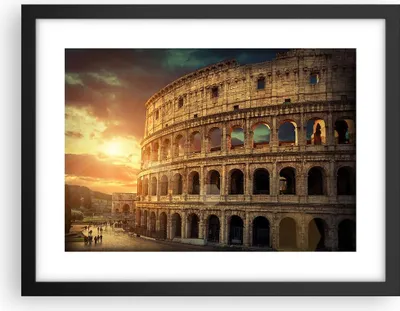 Produktbild von Gerahmtes Poster - Schwarzer Rahmen - Coloseum Roma Architektur Italien - 40x30 cm - Wand Bild - Wanddeko - Wandbilder - Wandposter - Bilderrahmen - Bilder - Kunstdruck - Wandbild - P2BAA40x30-2966