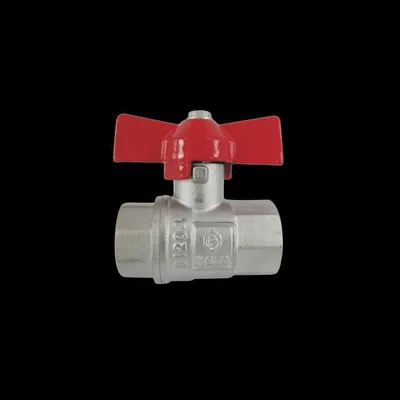 Produktbild von AquaCraft Kugelhahn 3/4 Zoll IG/IG 1001000126 aus Messing, mit Flügelgriff rot, IGxIG 3/4", DIN 50930-6