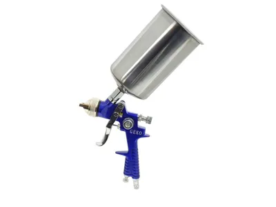 Produktbild von H881B Profi Spritzpistole aus Metall mit 7,5-Liter-Tank – Vielseitige Luftpistole für Maler- und Verputzarbeiten, ideal für Deckenanstrich und Strukturveredelung.