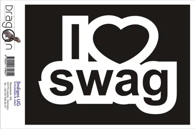 Produktbild von Aufkleber / Autoaufkleber - JDM / Die cut / Auto / OEM - I love swag - 210x150mm weiß - Heckscheibe / Heckscheibenaufkleber