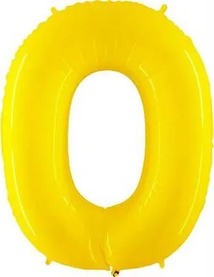 Obrázok produktu pre Nafukovací balónik číslo 0 žltý 102cm extra veľký - Grabo