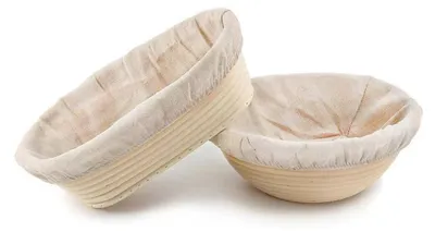 Produktbild von Gärkorb 2er-Set,Handgefertigtes indonesisches Rattan,Brotform Korb für perfekte Teiggärung und Brotformung
