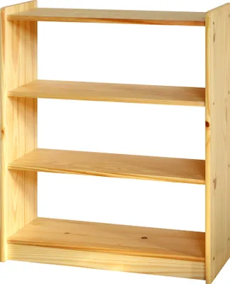 Produktbild von Möbilia Bücherregal | mit 2 Böden | Kiefer-Holz | B 80 x T 30 x H 100 cm | 19020056 | naturfarben lackiert | Serie REGAL