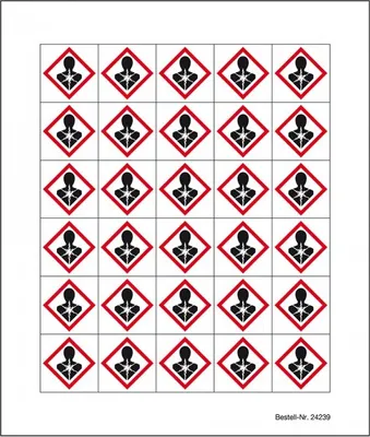 Produktbild von Dreifke® Aufkleber I Minisymbol GHS 08 Gesundheitsgefahr, Folie, selbstkleben...