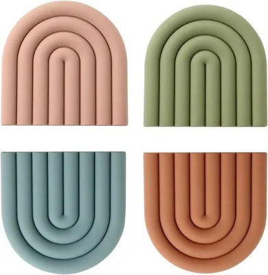 Productafbeelding van Silikonische Pannenbeschermern, Hittebeständig, Antislip, 4er Set
