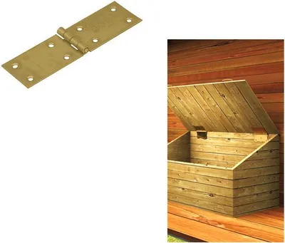 Produktbild von Kistenband mit vernietetem Stift gelb verzinkt 148x45x1,5mm